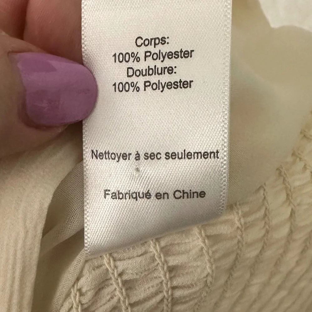 ASTR‎ Cream Ruched Top Womens S Milkmaid Blouse Puff Sleeve Cottagecore Coquette